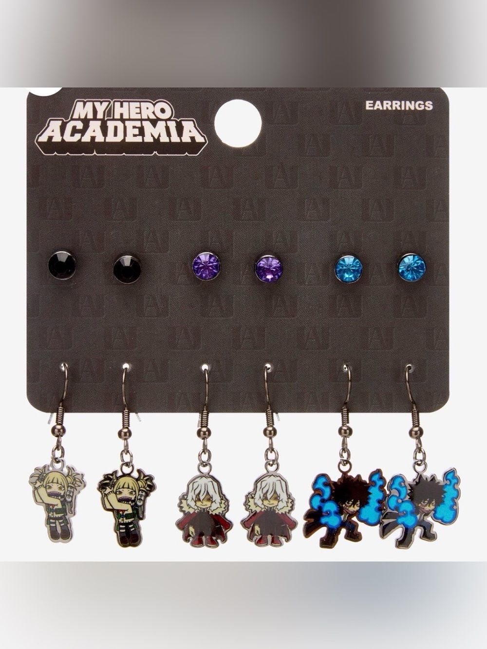 NWT Bioworld My Hero Academia Villians and Heros earring sets